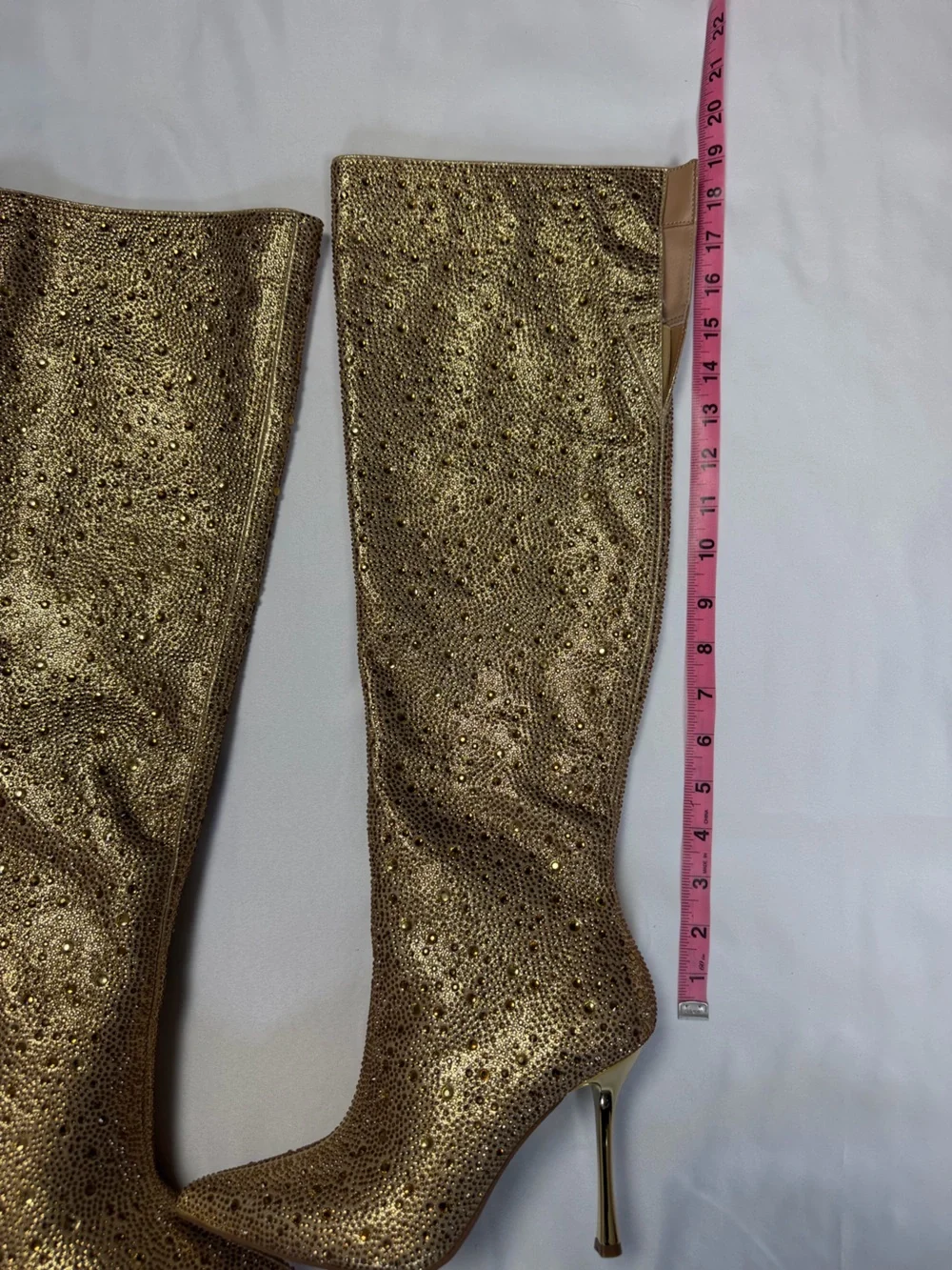 INC Saveria International Concepts Metallic Gold Over-the-Knee Stiletto Boots